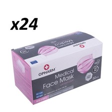 Lot 24 Boite 50 masques chirurgicaux CE 3 Plis Jetables Type IIR protection rose