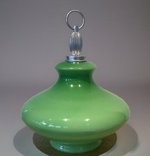 Grande Suspension Vintage Belle Pièce En Verre Vert Années 1970-80 Rétro