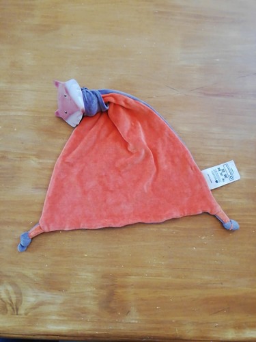 Doudou plat renard tête - plat,