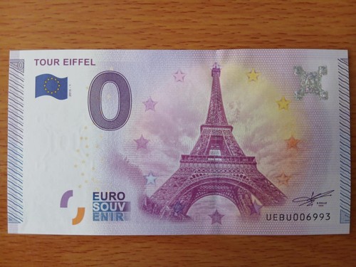 Billet souvenir euro paris - billet,