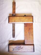Ancien Vintage Étau En Bois Outil Serre-Joints Marqué Outillage Autun Marius... 