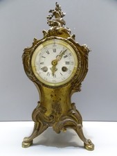 -ANCIENNE PETITE PENDULE CARTEL BRONZE STYLE LOUIS XV MOUVEMENT VINCENTI 1855