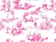 Oeuvre Valérie Vaubourg La vie en rose - Papier-peint toile de Jouy détournée