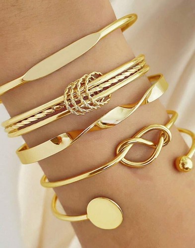 Bracelet jonc fin - bracelet, doré