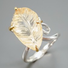 Bague citrine naturelle