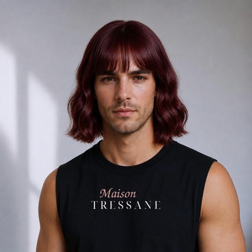 Perruque homme rouge carré - perruque,