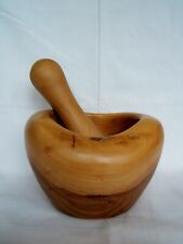 pilon mortier ancien en bois d'olivier massif marquage A L'OLIVIER 1822 