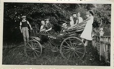 PHOTO ANCIENNE - VINTAGE SNAPSHOT - CALÈCHE VOITURE ATTELAGE FAMILLE MODE DRÔLE