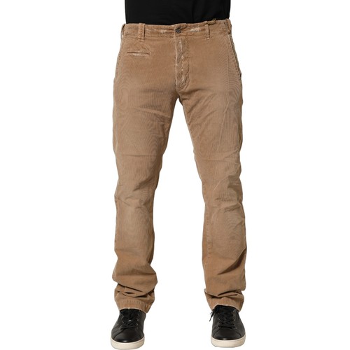 Pantalon marron skinny taille