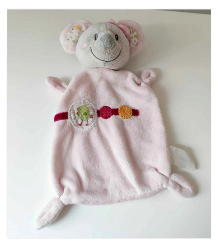 Doudou plat souris - souris, grise