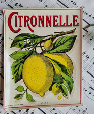 ANCIENNE ETIQUETTE POUR BOUTEILLE CONSERVE CITRONNELLE