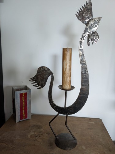 Coq bougeoir design métal - design, en