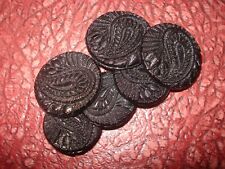 6 Anciens BOUTONS en VERRE PRESSÉ  FIN XIXe Imitant la Passementerie