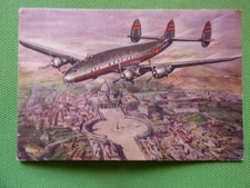 TWA   CONSTELLATION   / CARTE DE LA COMPAGNIE  / TRACES DE COLLE AU DOS