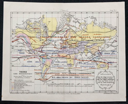 1874 carte météorologique - -,