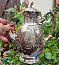Belle théière ancienne en métal argenté GALLIA CHRISTOFLE avec son filtre