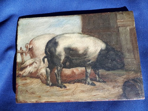 Huile sur panneau xixe - sur, les