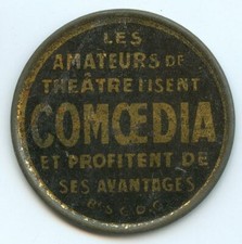 Timbre Monnaie Paris Comoedia 10 Centimes Rouge