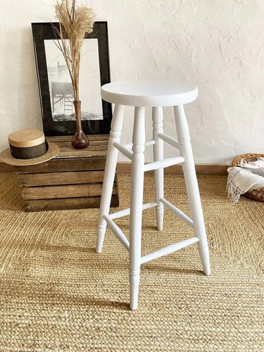 Tabouret ancien bois massif - tabouret,