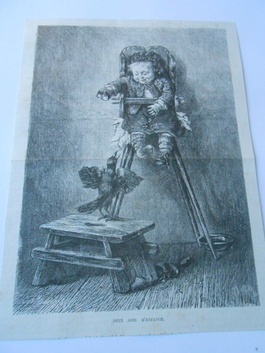 Gravure 1880 dans amis - -,