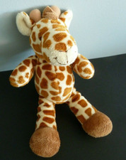 Y9. PETIT DOUDOU PELUCHE NICOTOY GIRAFE  MARRON ECRU BLANC ROUX 18cm ETAT NEUF*