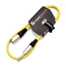 Câble XLR mâle à jack TRS stéréo 6,35mm / Câble signal équilibré / 1m Jaune