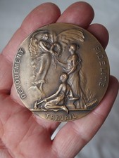 belle et ancienne medaille bronze /devouement fidelité travail