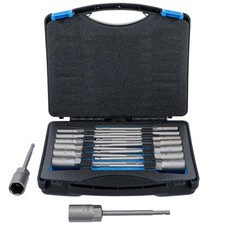 JEU DE DOUILLES EXTRA LONGUES 5.5 A 19 mm POUR PERCEUSE VISSEUSE 1/4 - 15 pcs