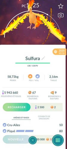 Pokémon sulfura moltres - go,