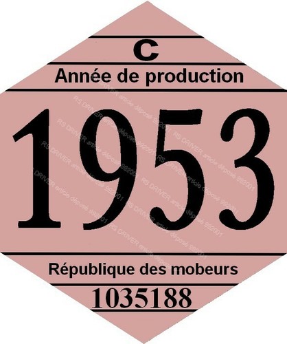 Vignette 1953 pour mobylette - vignette,