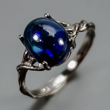 Bague bijou gemme opale noire