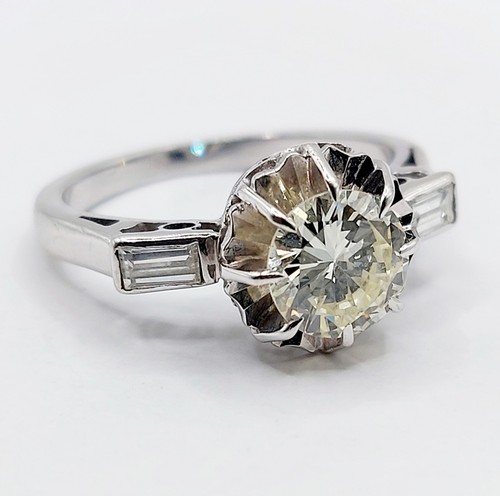 Bague solitaire art deco - , or