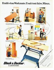 PUBLICITE ADVERTISING 027  1982  Black & Decker  établi-étau Workmate