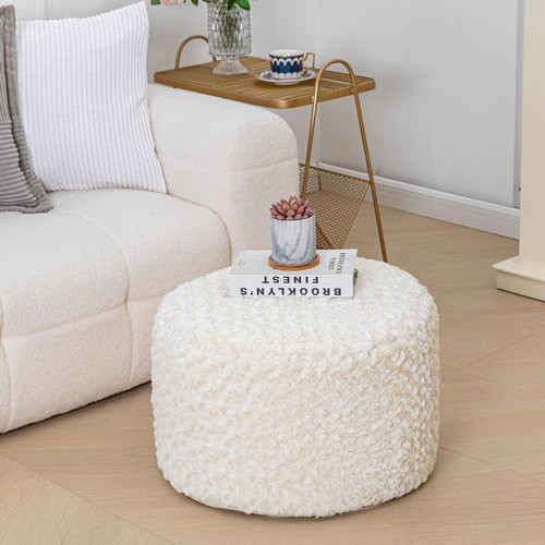Unstuffed pouf ottoman cover - pouf,