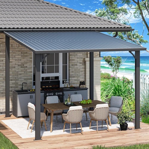 Pergola murale aluminium toit - murale,