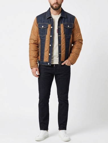 Veste rembourrée cuir - en,