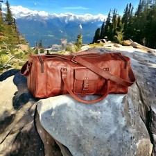 Sac de voyage en cuir pour homme sac de sport vintage neuf bagage de voyage g...