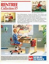 Publicité Advertising 088  1985   Mobilier de France  rentrée classes  bureau