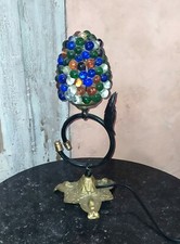 Lampe grappe de raisin en  verre coloré Murano pied en bronze et metal