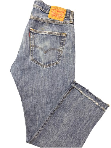 Levi blue denim jeans button - denim,