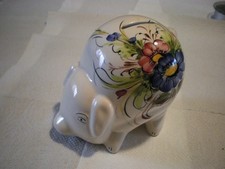 tirelire en faïence  peint à