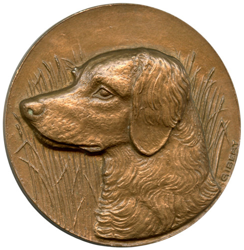 Medaille bronze perdrix chien - bronze,
