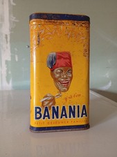 BANANIA,  Boite publicitaire lithographiée  1kg en métal / Modèle Sucre