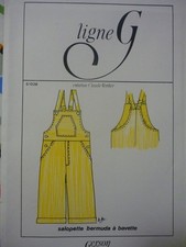 Patron de couture vintage Salopette Bermuda à bavette taille 2/4 ans