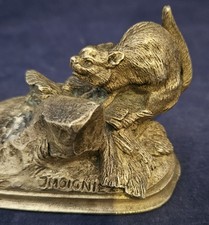 Bronze  animalier Chat signé Jules MOIGNIEZ. 19 ème 