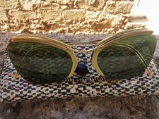 Rares Lunettes de Soleil SOL AMOR-doublé Laminé Or-années 50/60 + étui