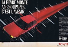 PUBLICITE ADVERTISING 114 1986 TOYOTA Corolla GT 16 soupapes (2 pages)