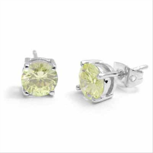 925 argent jaune zircone rond - 925,