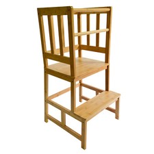 Chaise enfant Tour apprentissage Enfants Tabouret 46x46x89cm Chaise Haute Bambou