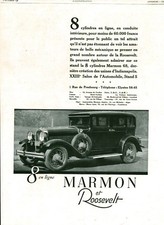 Publicité ancienne automobile Marmon et Roosevelt 1929 issue de magazine 